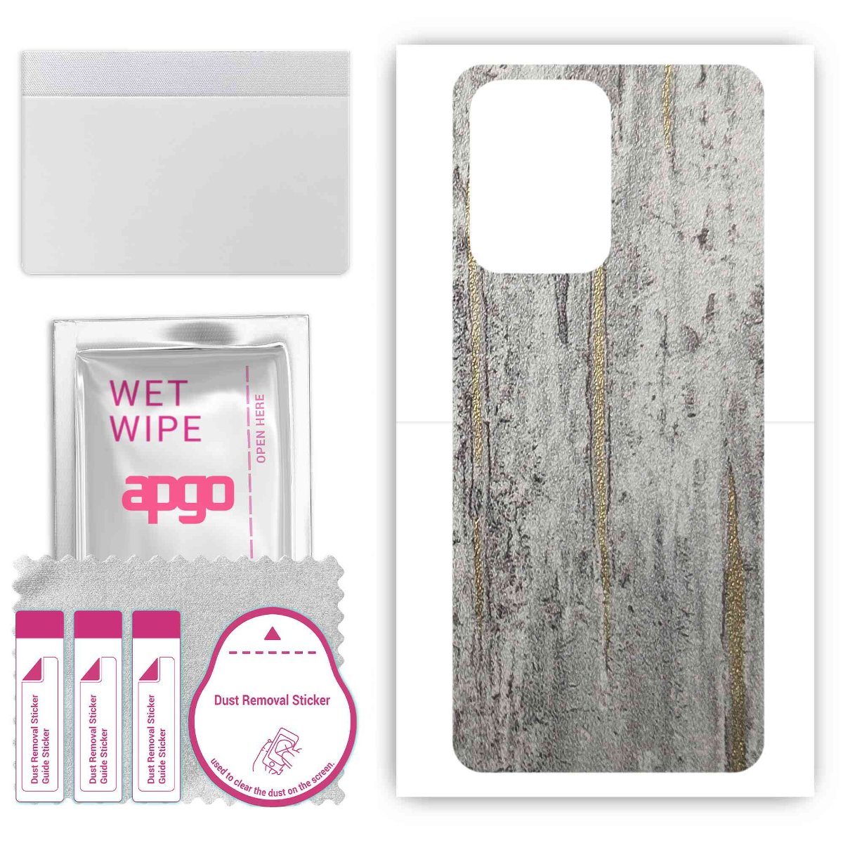 Folia naklejka skórka strukturalna na TYŁ do Vivo Y02 -  Beton Złote Paski - apgo SKINS