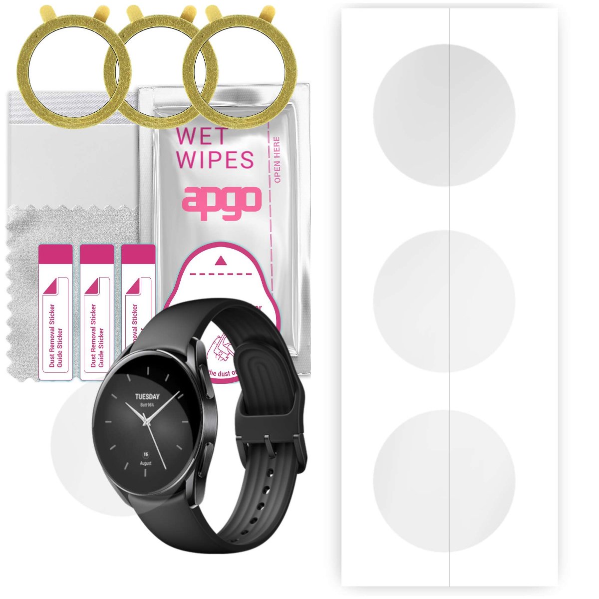 3x Folia hydrożelowa do Xiaomi Watch S2 46 mm - apgo Smartwatch Hydrogel Protection Ochrona na ekran smartwatcha