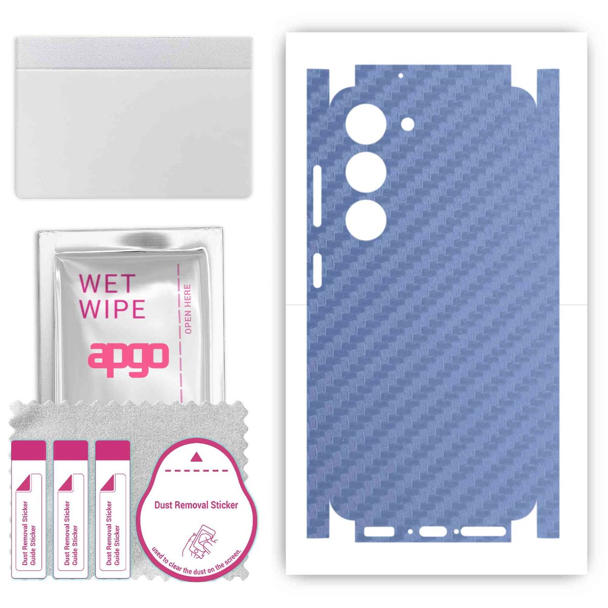 Folia naklejka skórka strukturalna na TYŁ+BOKI do Samsung Galaxy S23 -  Carbon Granatowy - apgo SKINS