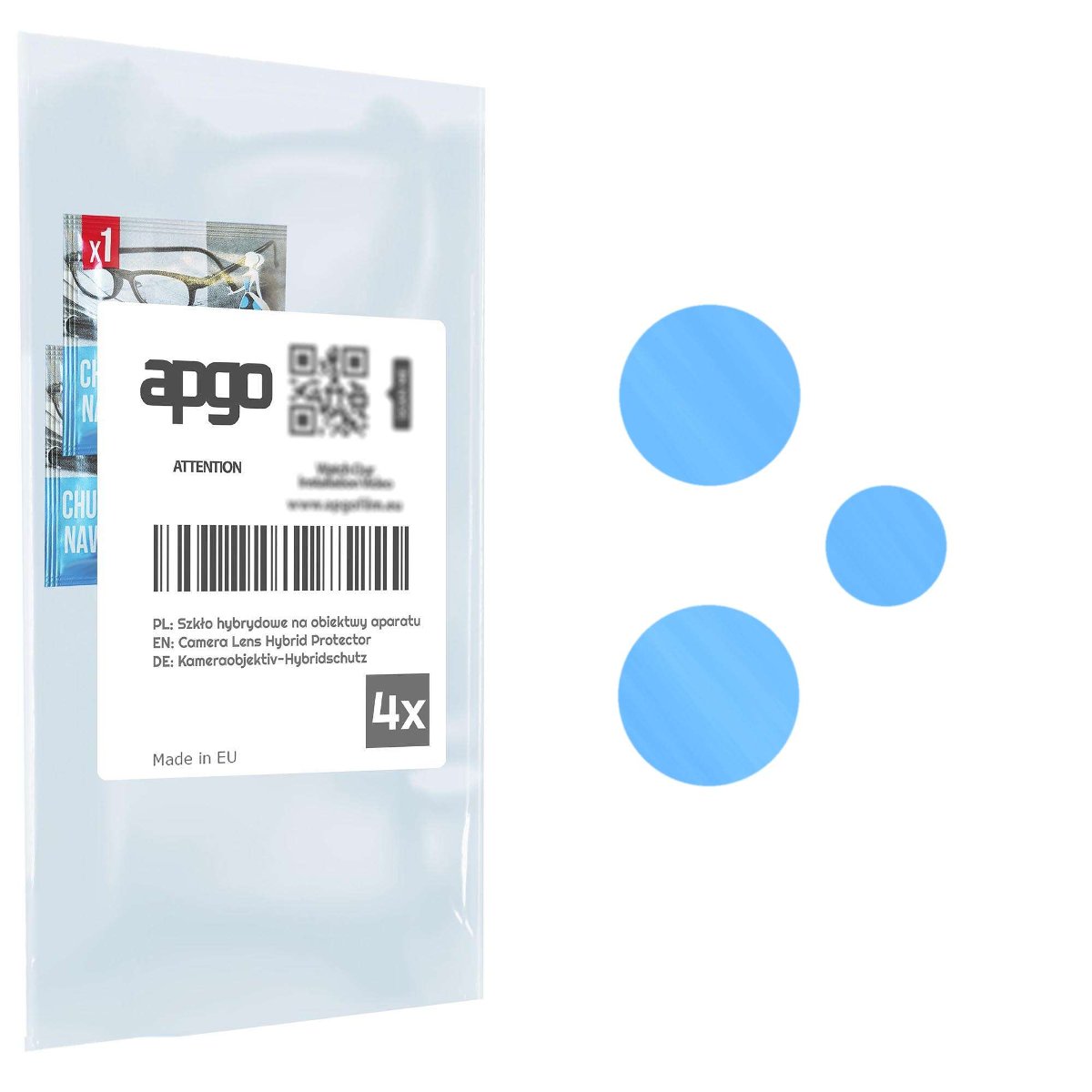 4x Szkło hybrydowe na aparat obiektyw kamerę 9H do Xiaomi Redmi Note 12 Pro Speed - apgo hybrid Camera Lens Protector