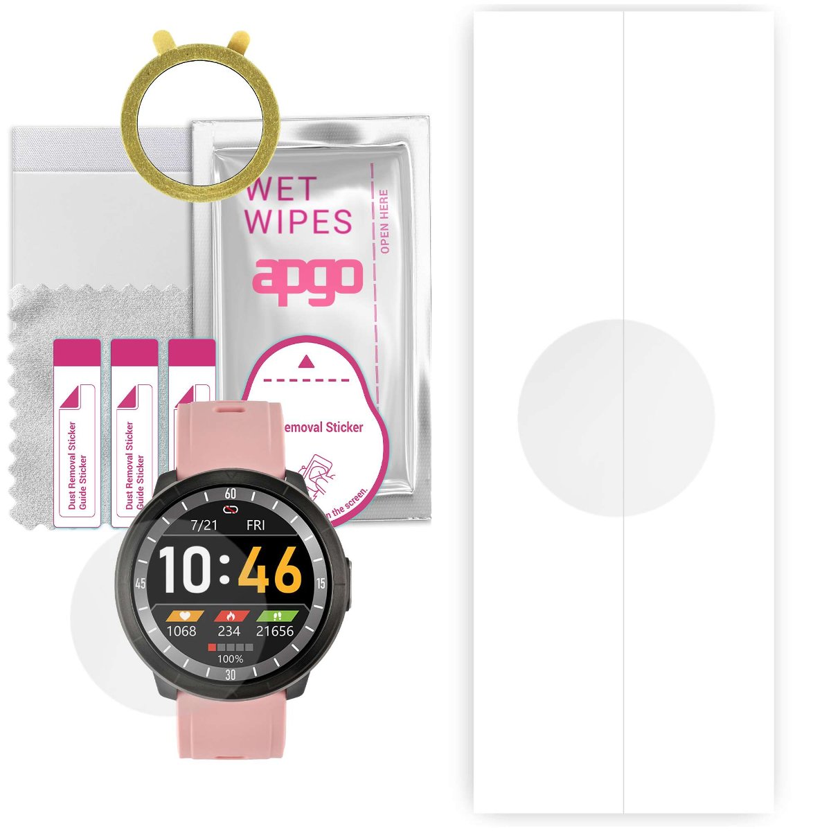 1x Folia hydrożelowa do Watchmark Kardiowatch WM18 Plus - apgo Smartwatch Hydrogel Protection Ochrona na ekran smartwatcha