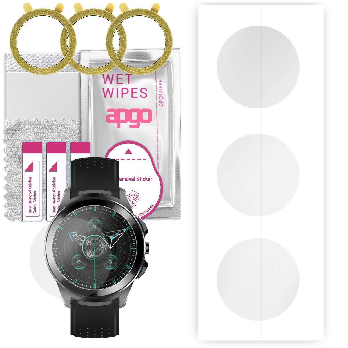 3x Folia hydrożelowa do Watchmark Fashion WLT10 - apgo Smartwatch Hydrogel Protection Ochrona na ekran smartwatcha