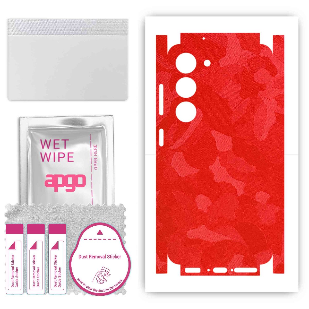 Folia naklejka skórka strukturalna na TYŁ+BOKI do Samsung Galaxy S23 -  Moro | Camo Czerwony - apgo SKINS