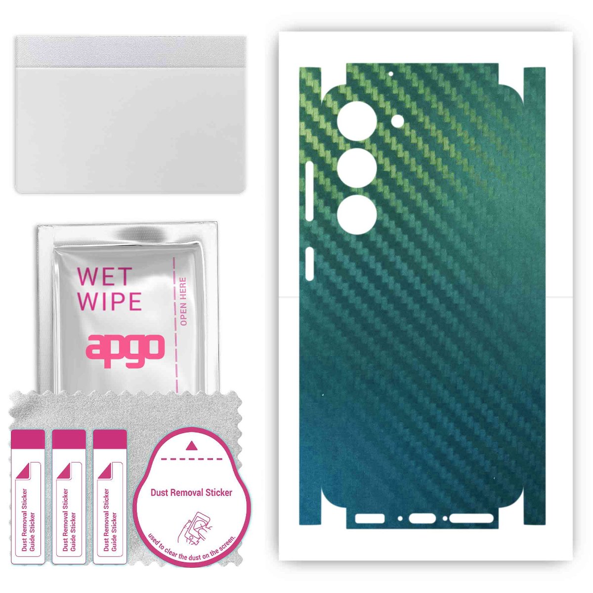 Folia naklejka skórka strukturalna na TYŁ+BOKI do Samsung Galaxy S23+ Plus -  Carbon Kameleon CAKA1 - apgo SKINS