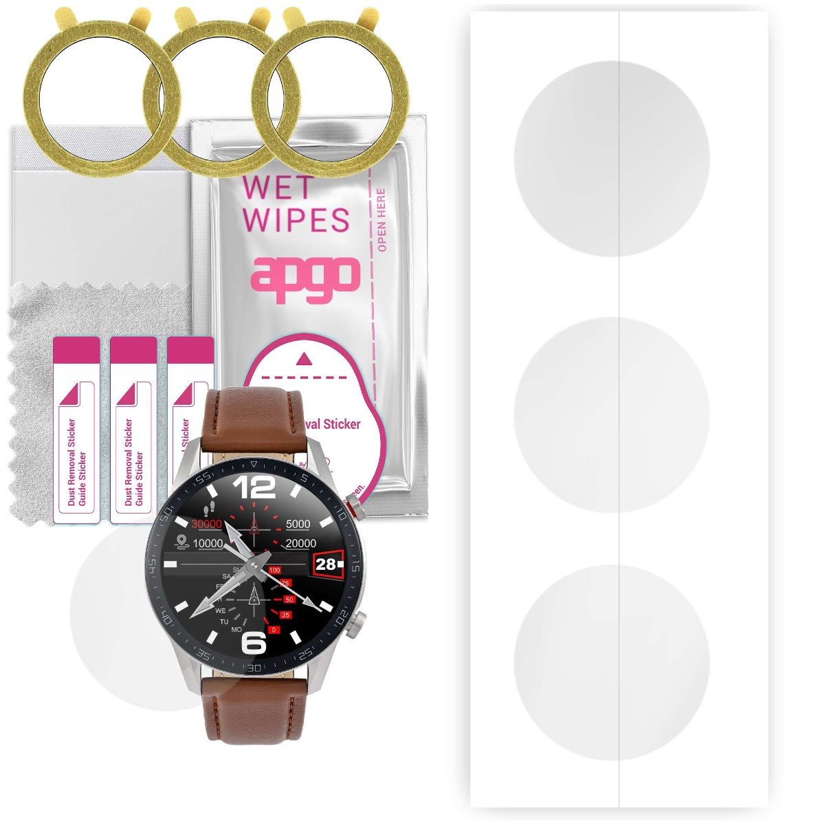 3x Folia hydrożelowa do Watchmark Fashionwatch WL13 - apgo Smartwatch Hydrogel Protection Ochrona na ekran smartwatcha