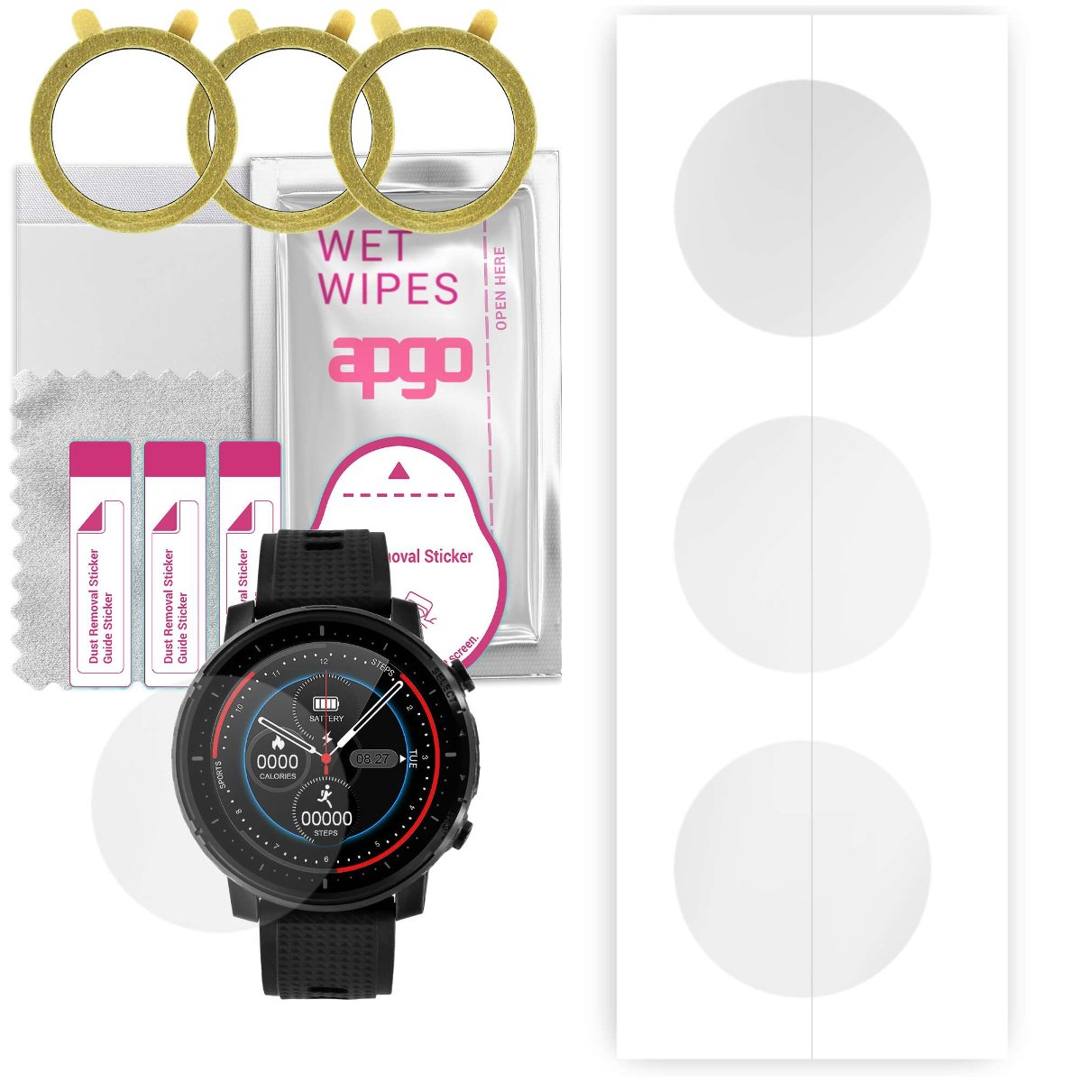 3x Folia hydrożelowa do Watchmark Outdoor WL15 - apgo Smartwatch Hydrogel Protection Ochrona na ekran smartwatcha
