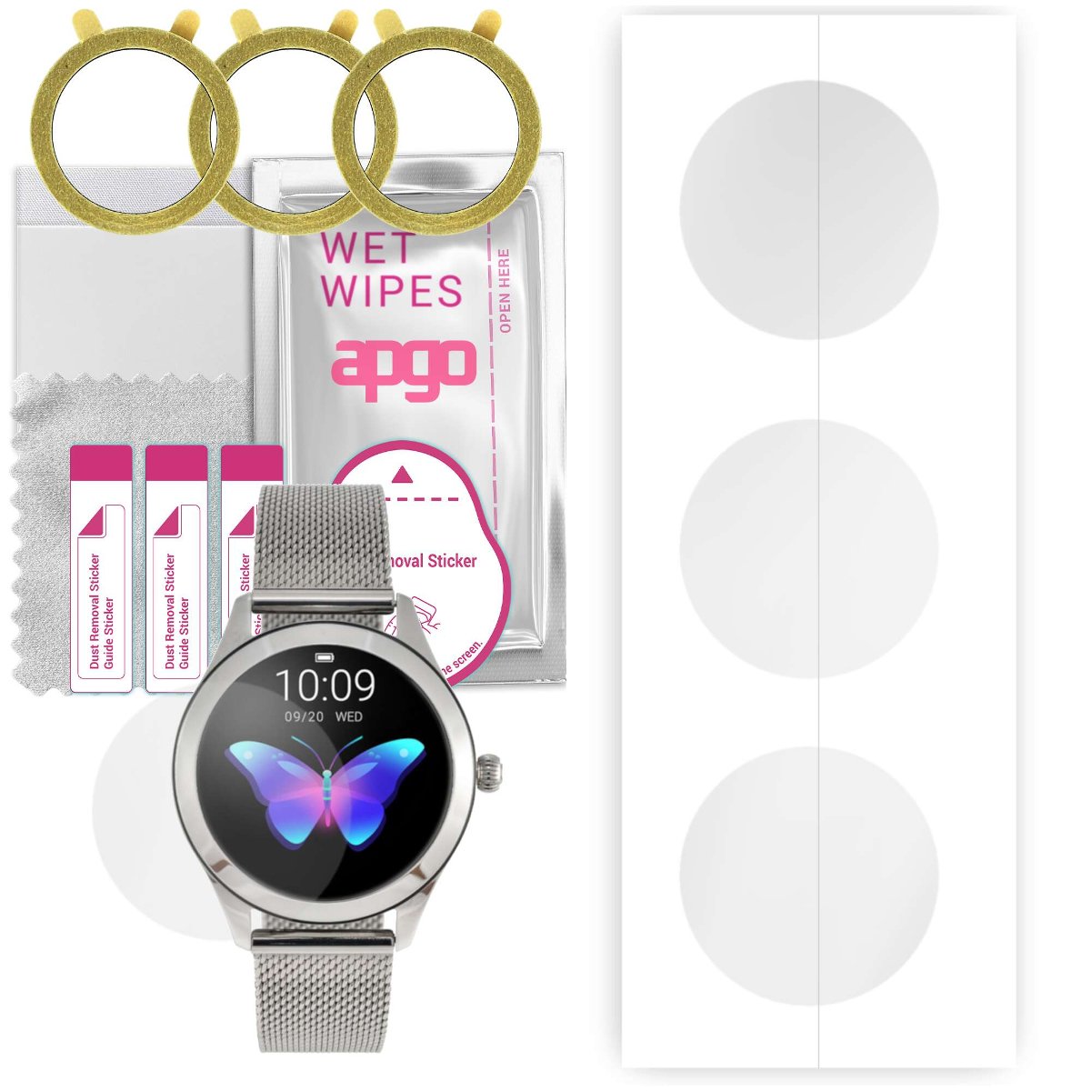 3x Folia hydrożelowa do Watchmark Fashionwatch WKW10 - apgo Smartwatch Hydrogel Protection Ochrona na ekran smartwatcha