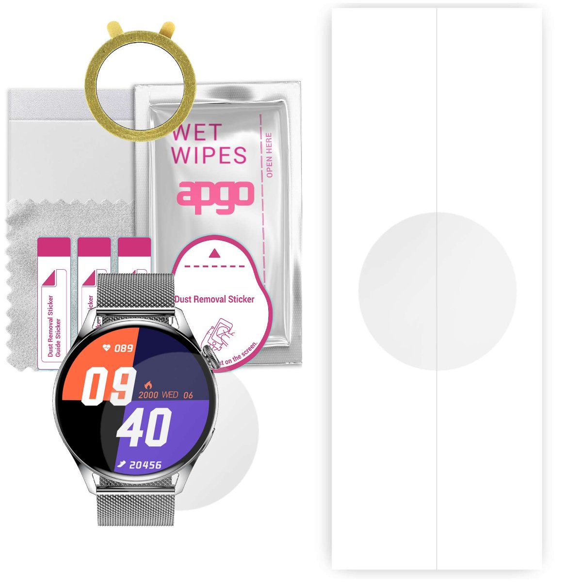 1x Folia hydrożelowa do Watchmark Fashionwatch Wear 3 - apgo Smartwatch Hydrogel Protection Ochrona na ekran smartwatcha