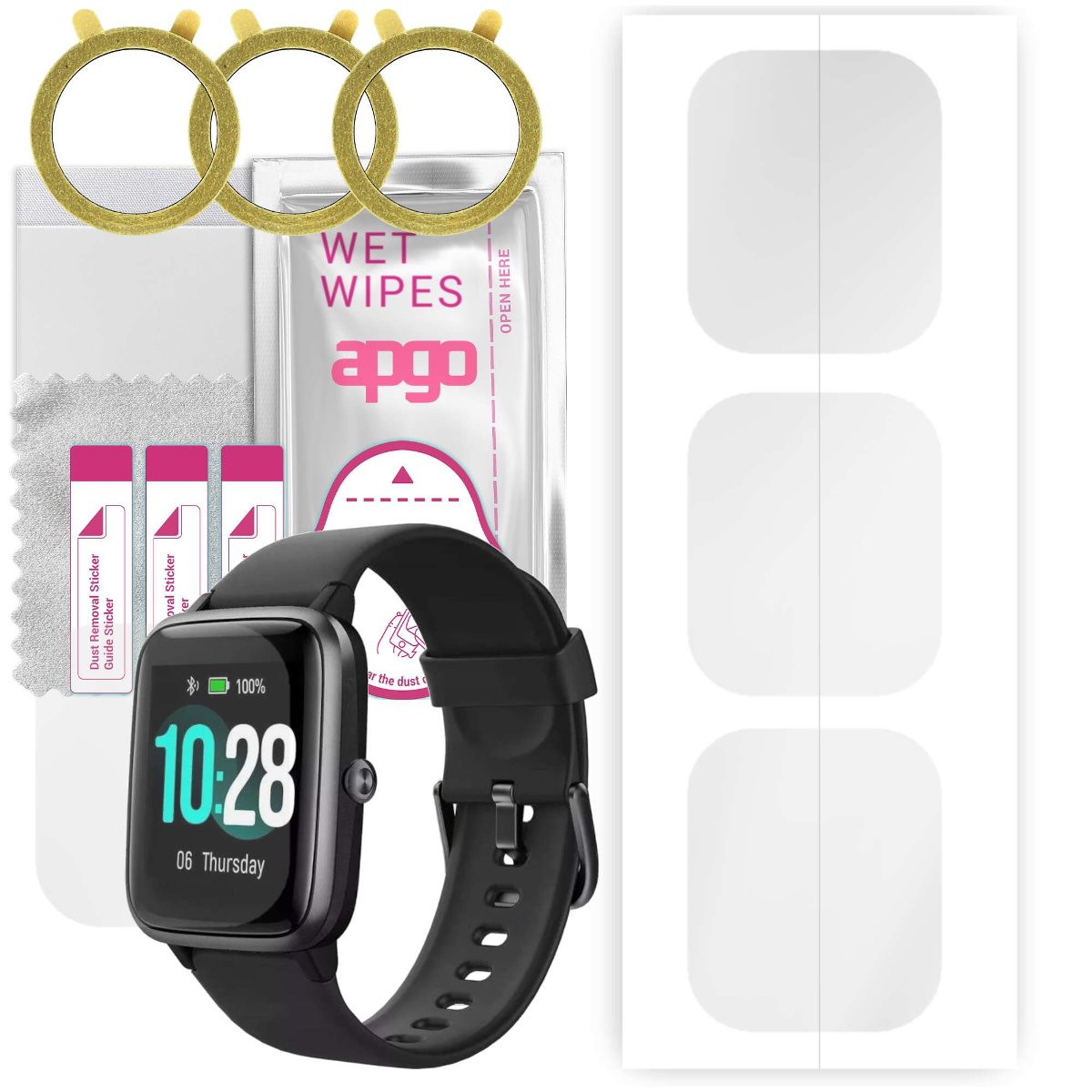 3x Folia hydrożelowa do Ulefone Watch - apgo Smartwatch Hydrogel Protection Ochrona na ekran smartwatcha