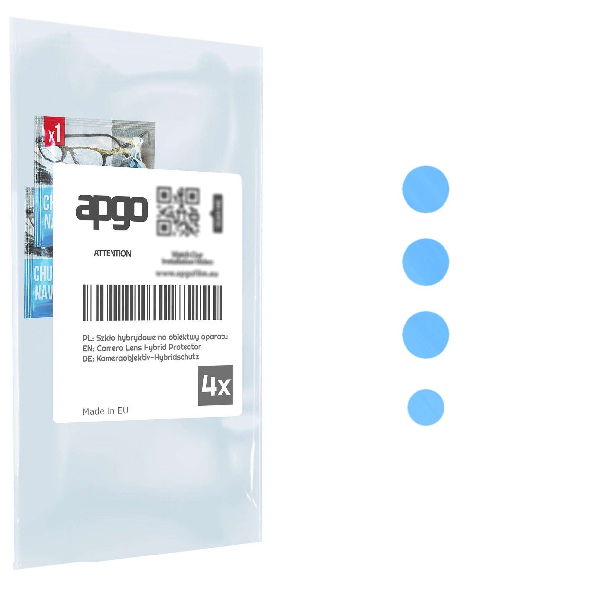 4x Szkło hybrydowe na aparat obiektyw kamerę 9H do Samsung Galaxy A73 - apgo hybrid Camera Lens Protector