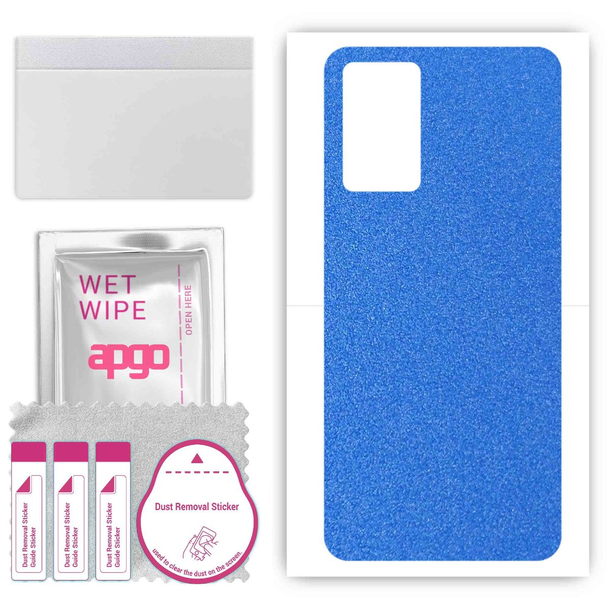 Folia naklejka skórka strukturalna na TYŁ do Oppo K10 -  Niebieski Pastel Matowy Chropowaty Baranek - apgo SKINS