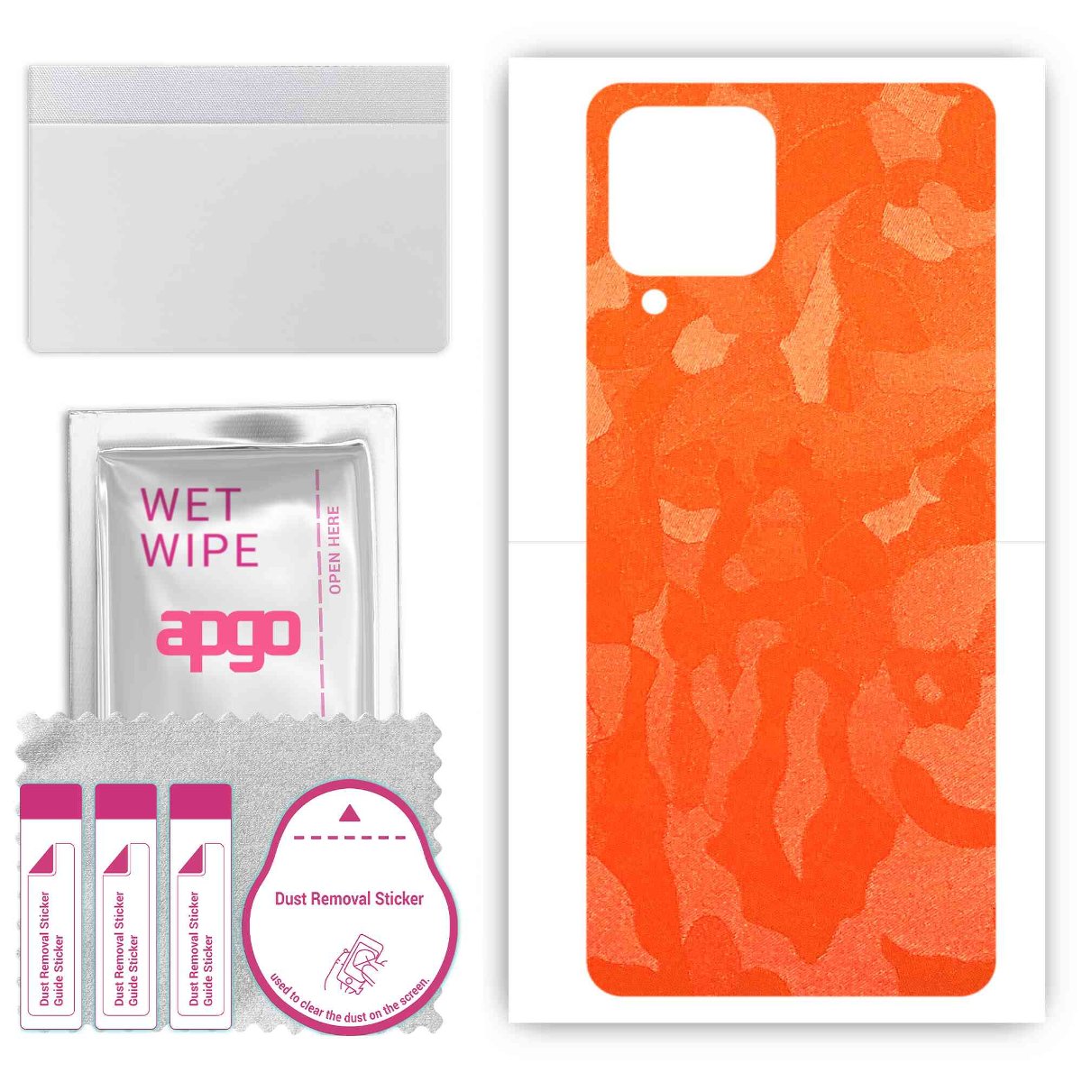 Folia naklejka skórka strukturalna na TYŁ do Samsung Galaxy M53 5G -  Moro | Camo Pomarańczowy - apgo SKINS
