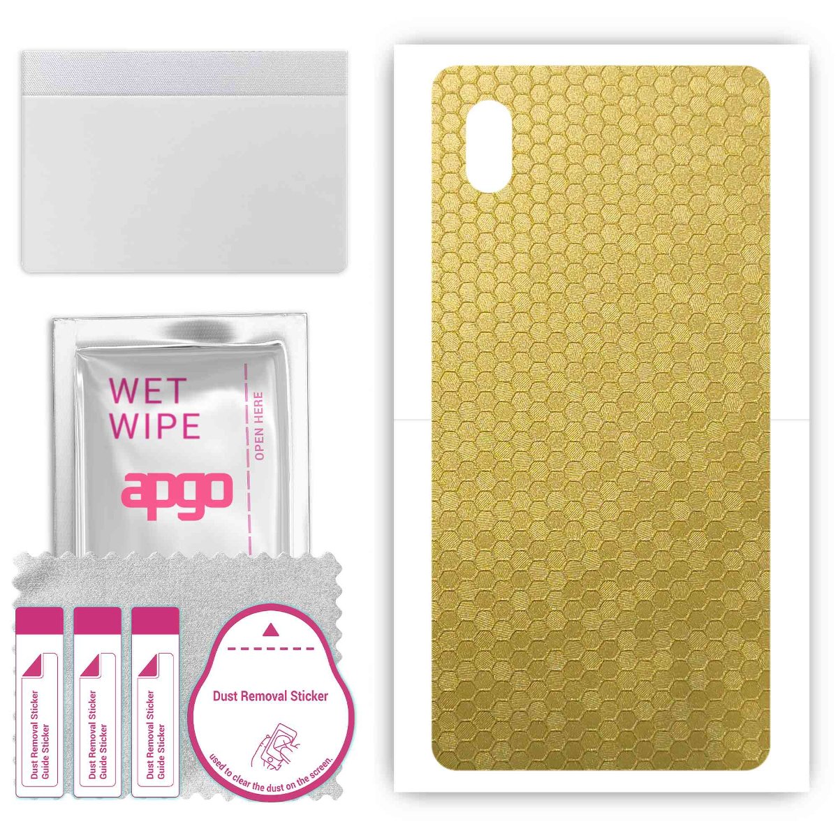 Folia naklejka skórka strukturalna na TYŁ do Sony Xperia ACE III -  Plaster Miodu Złoty - apgo SKINS