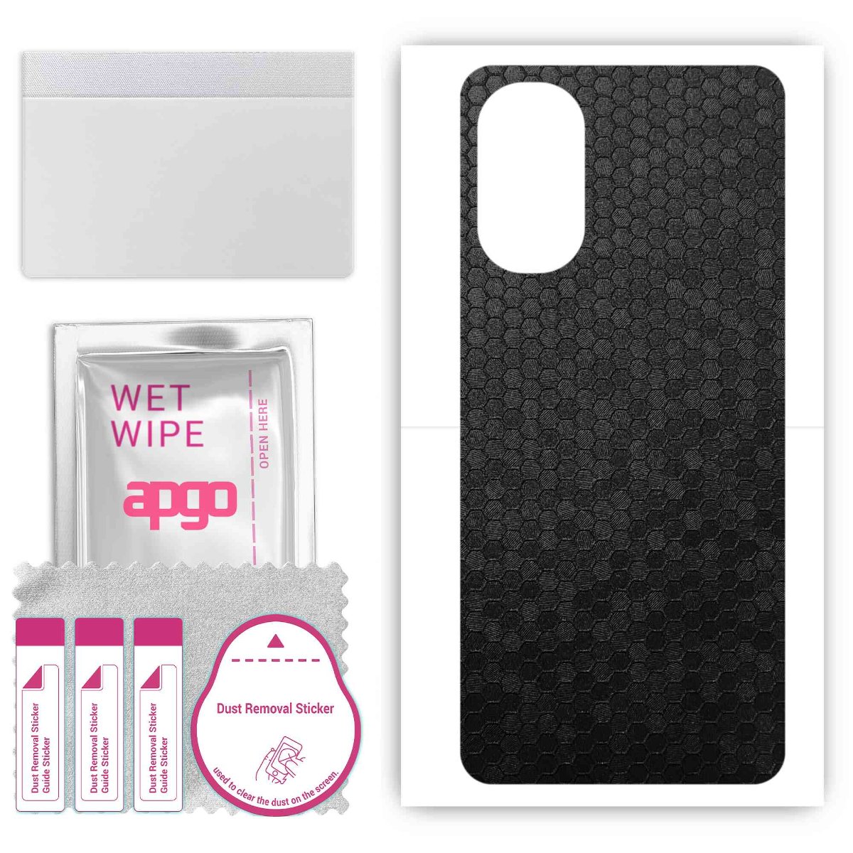 Folia naklejka skórka strukturalna na TYŁ do Motorola Moto G52j -  Plaster Miodu Czarny - apgo SKINS