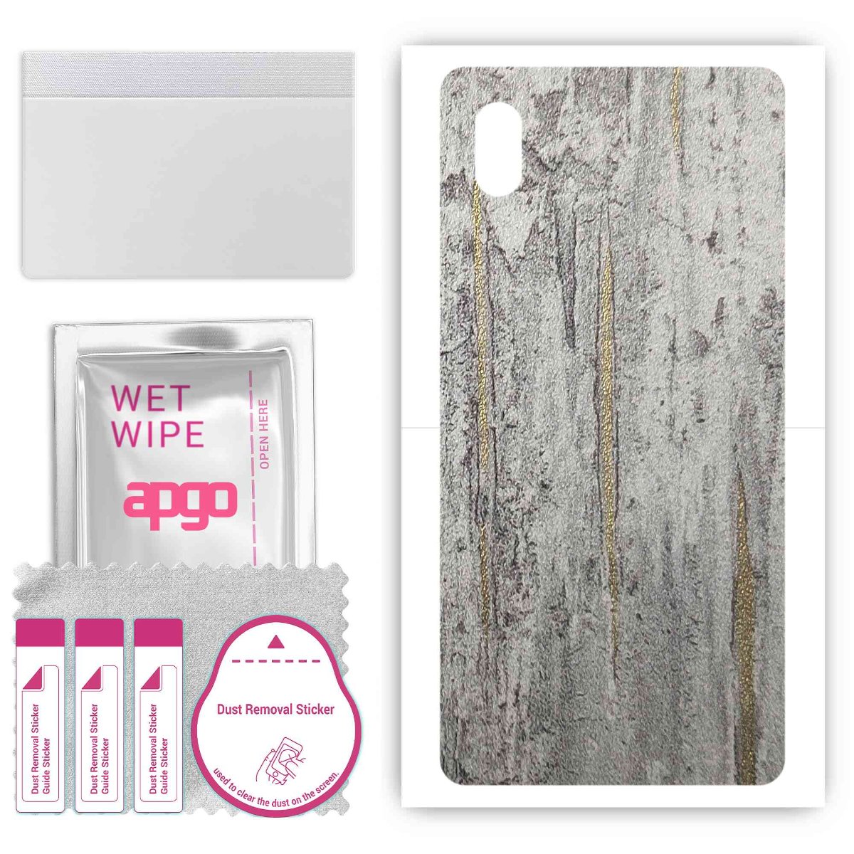 Folia naklejka skórka strukturalna na TYŁ do Sony Xperia ACE III SO-53C -  Beton Złote Paski - apgo SKINS