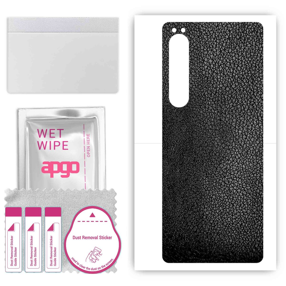 Folia naklejka skórka strukturalna na TYŁ do Sony Xperia 10 IV -  Skóra Czarna - apgo SKINS