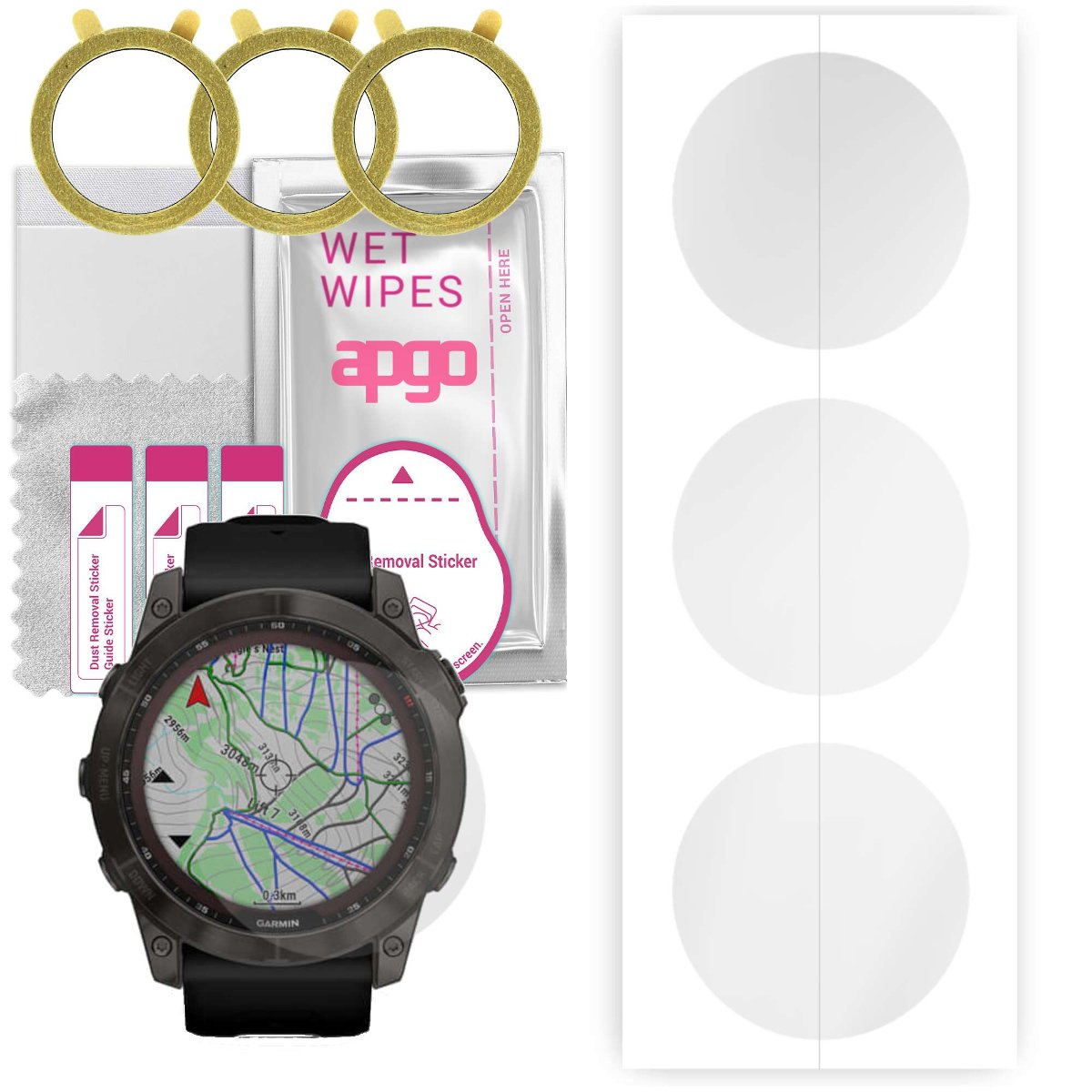 3x Folia hydrożelowa do Garmin Fenix 7X 51mm - apgo Smartwatch Hydrogel Protection Ochrona na ekran smartwatcha
