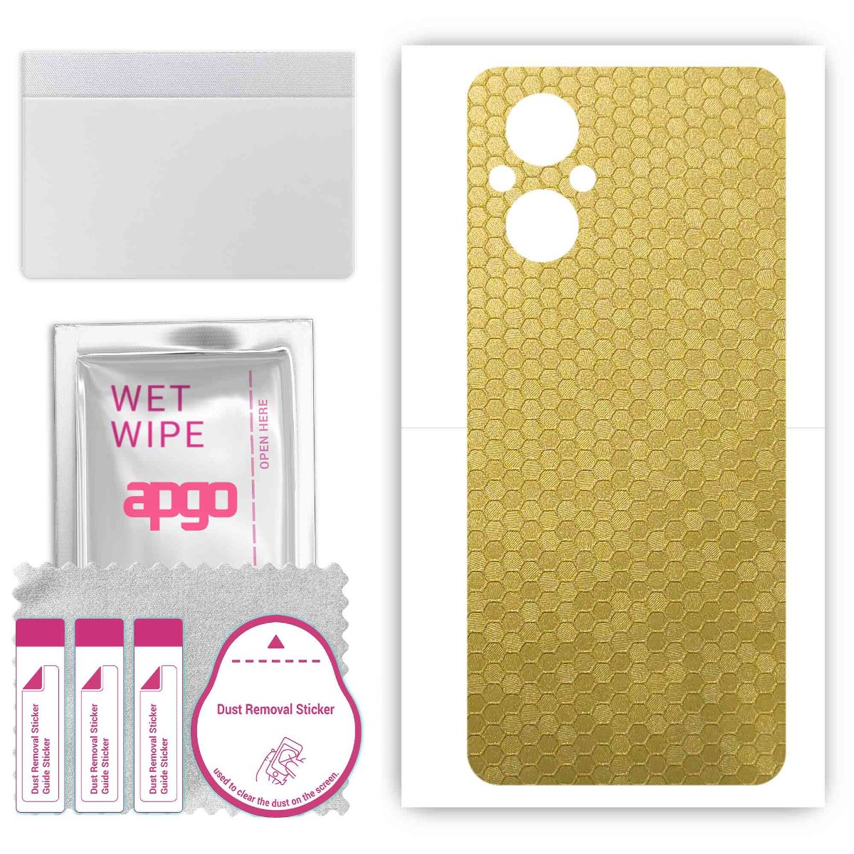 Folia naklejka skórka strukturalna na TYŁ do OnePlus Nord N20 5G  -  Plaster Miodu Złoty - apgo SKINS