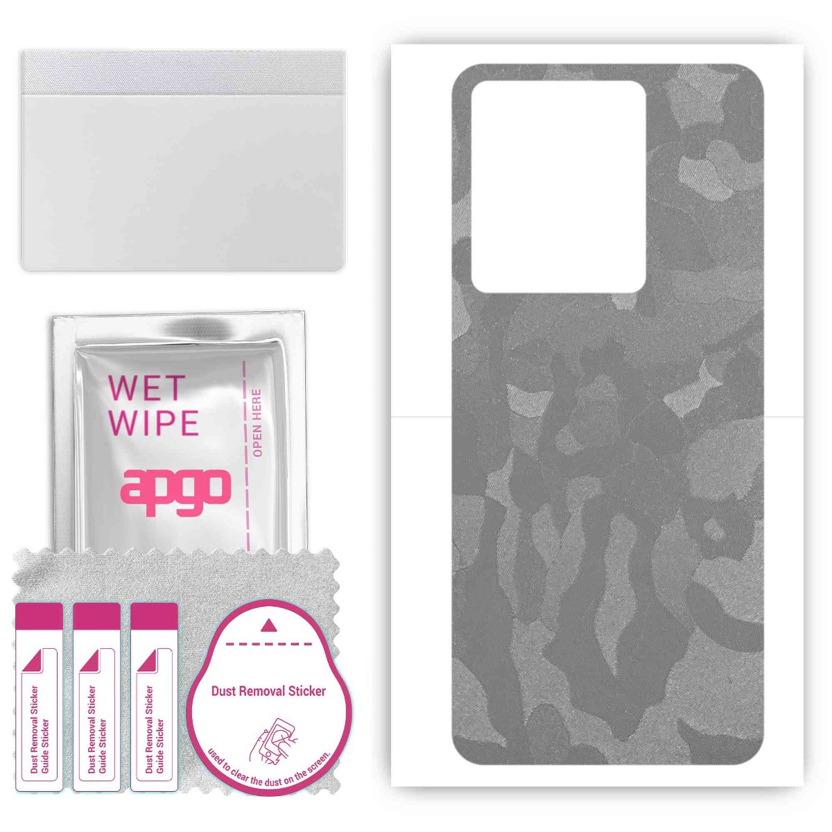 Folia naklejka skórka strukturalna na TYŁ do Vivo IQOO Z6 44W -  Moro | Camo Srebrny - apgo SKINS