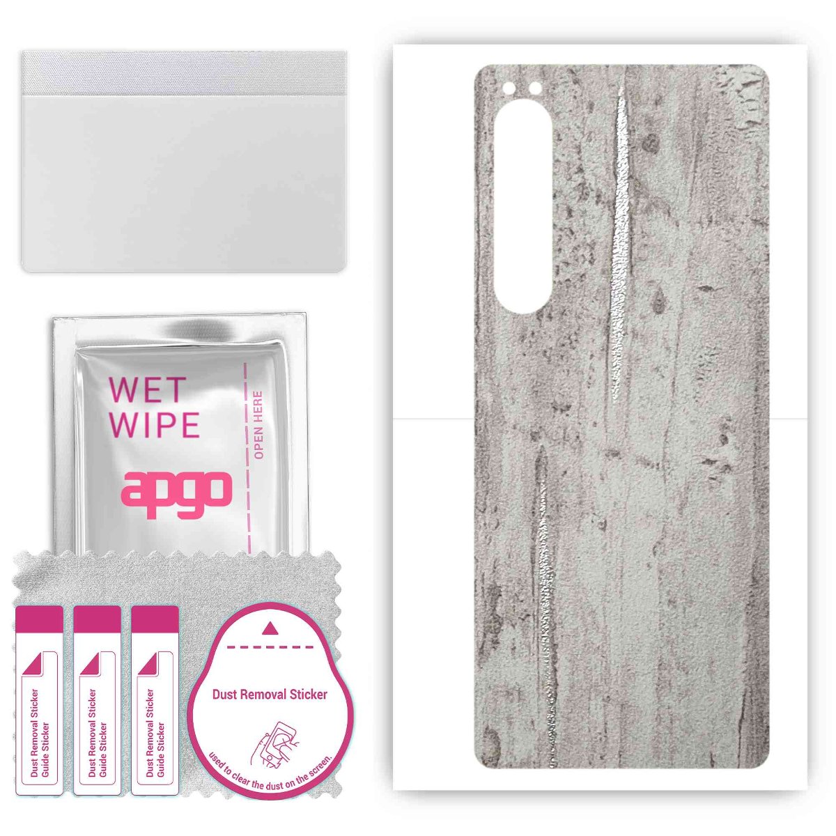 Folia naklejka skórka strukturalna na TYŁ do Sony Xperia 1 IV -  Beton Srebrne Paski - apgo SKINS