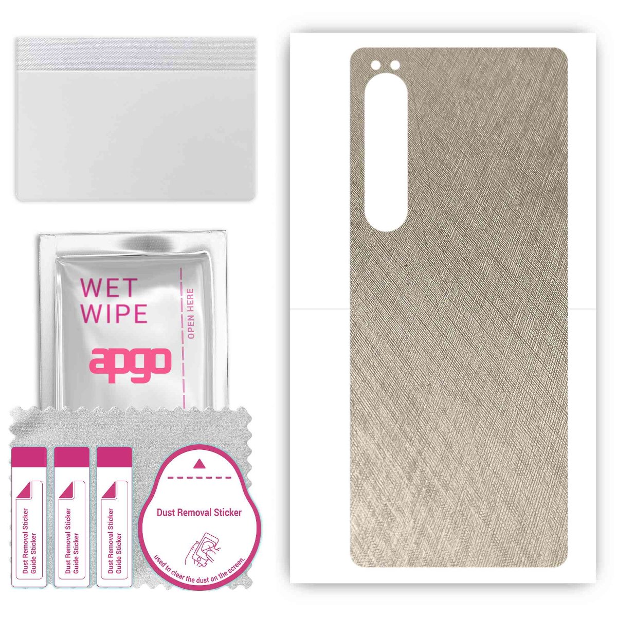 Folia naklejka skórka strukturalna na TYŁ do Sony Xperia 1 IV -  Tytan Srebrny - apgo SKINS