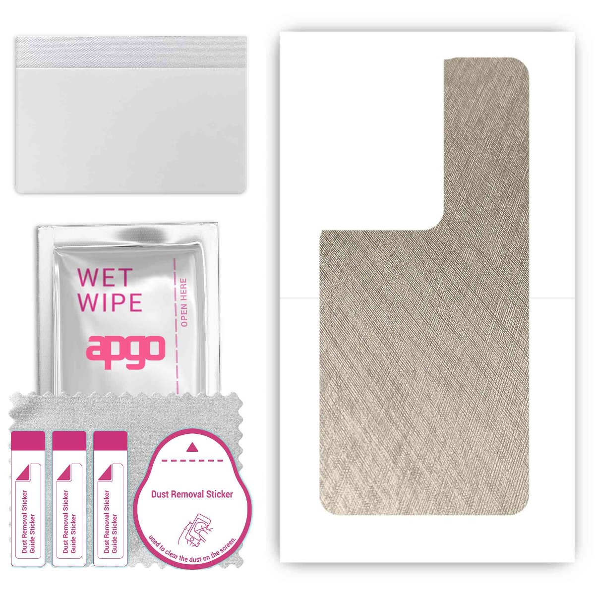 Folia naklejka skórka strukturalna na TYŁ do Oppo Reno8 Pro+ -  Tytan Srebrny - apgo SKINS