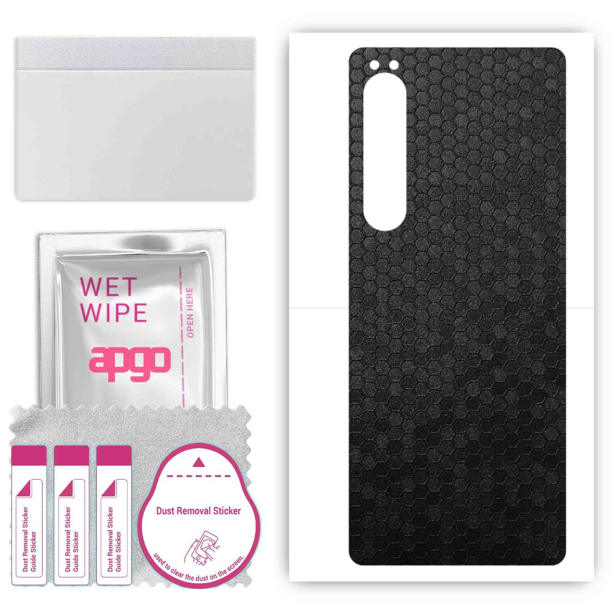 Folia naklejka skórka strukturalna na TYŁ do Sony Xperia 10 IV -  Plaster Miodu Czarny - apgo SKINS