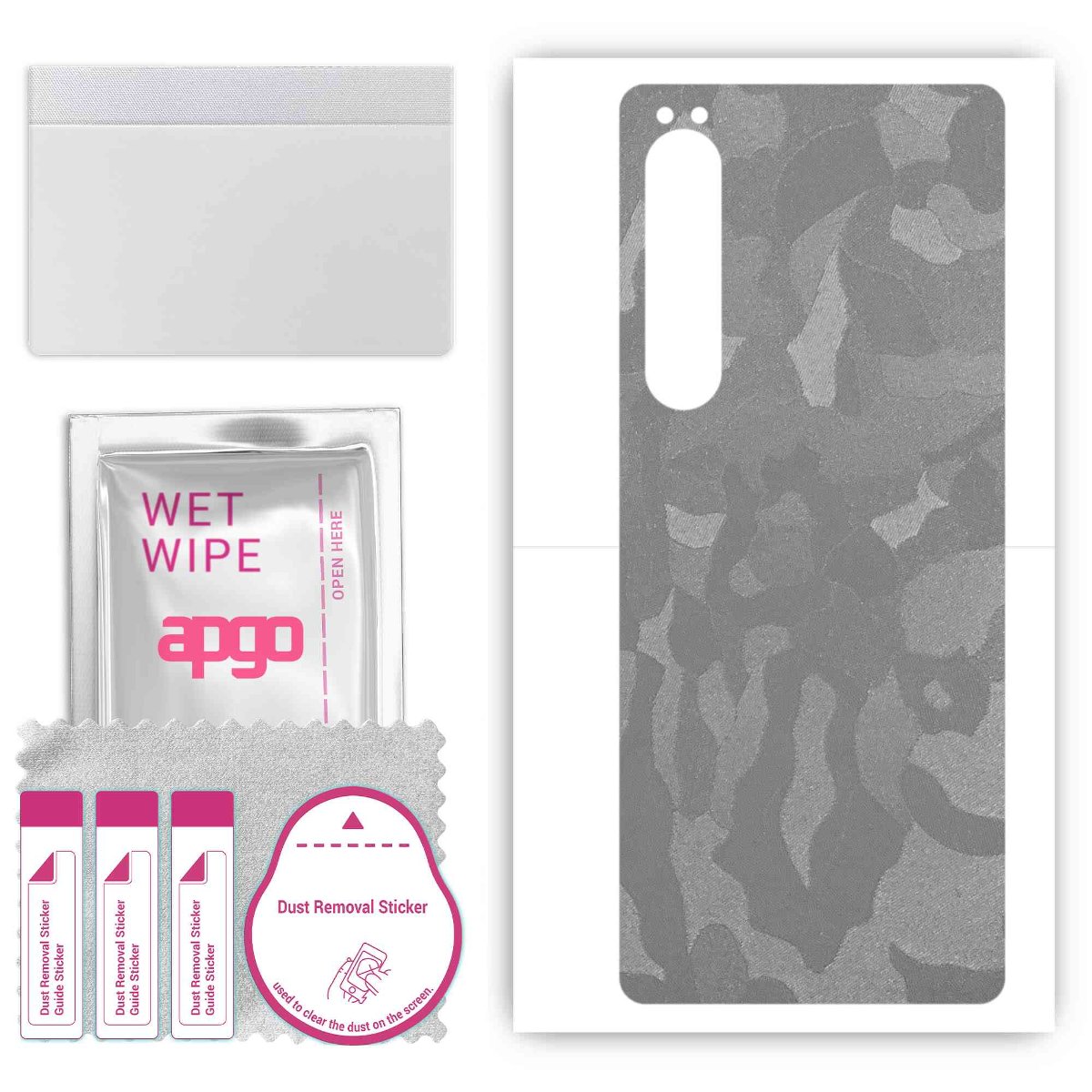 Folia naklejka skórka strukturalna na TYŁ do Sony Xperia 10 IV -  Moro | Camo Srebrny - apgo SKINS