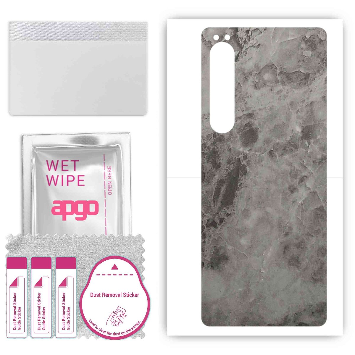 Folia naklejka skórka strukturalna na TYŁ do Sony Xperia 10 IV SOG07 -  Marmur Czarny - apgo SKINS