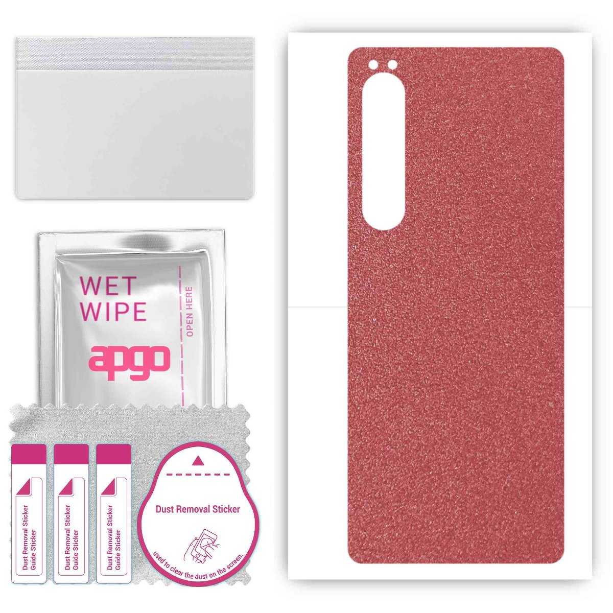 Folia naklejka skórka strukturalna na TYŁ do Sony Xperia 10 IV SOG07 -  Różowy Pastel Matowy Chropowaty Baranek - apgo SKINS