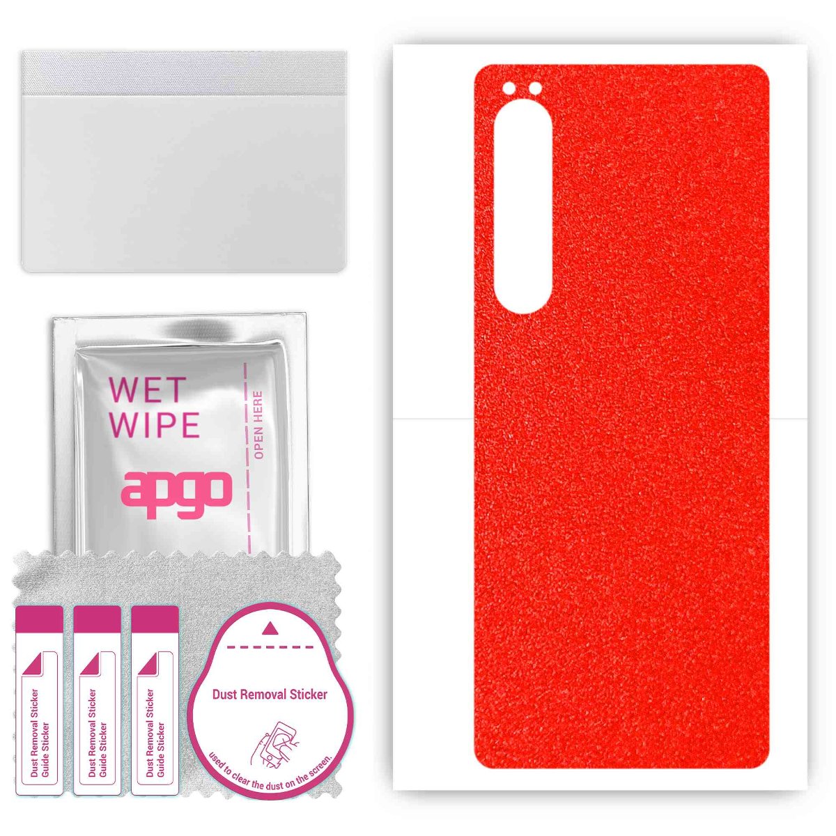 Folia naklejka skórka strukturalna na TYŁ do Sony Xperia 10 IV SOG07 -  Czerwony Pastel Matowy Chropowaty Baranek - apgo SKINS