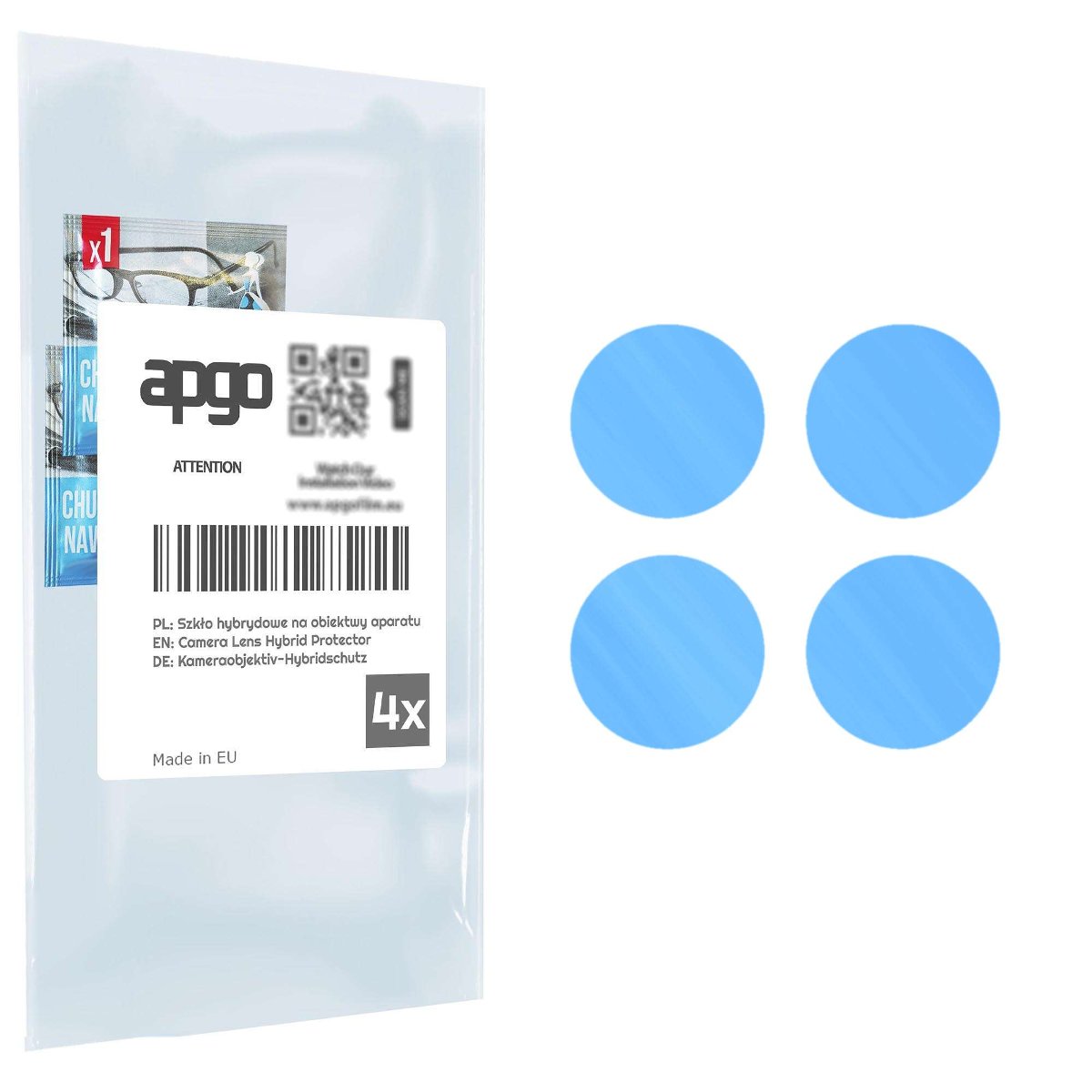 4x Szkło hybrydowe na aparat obiektyw kamerę 9H do Samsung Galaxy Quantum  3 - apgo hybrid Camera Lens Protector