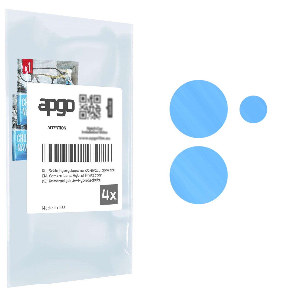 4x Szkło hybrydowe na aparat obiektyw kamerę 9H do Oppo Reno8 Pro+ - apgo hybrid Camera Lens Protector