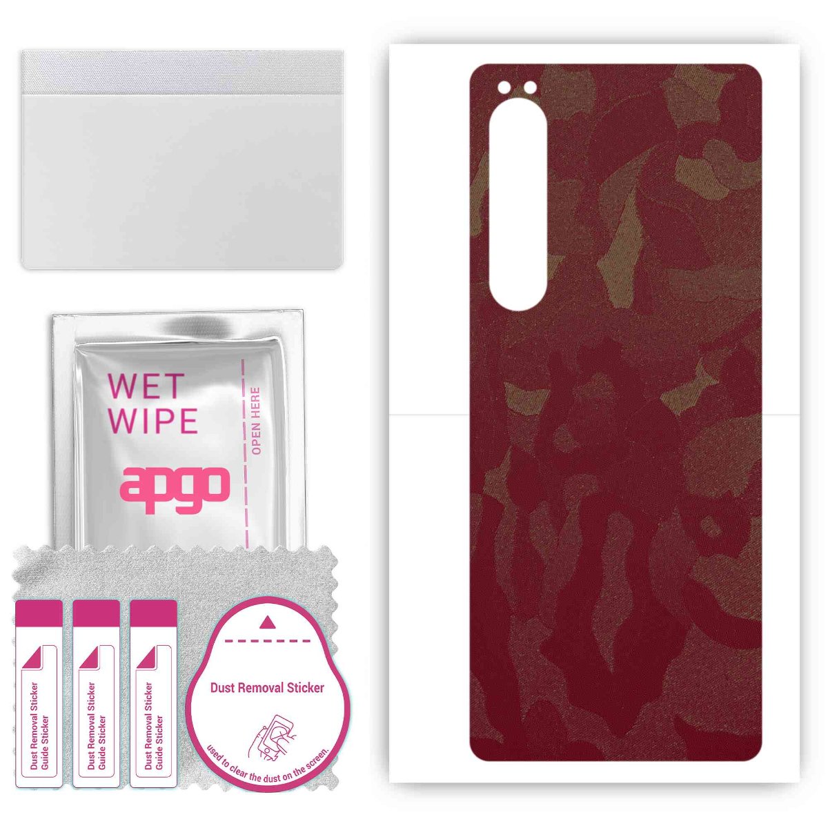 Folia naklejka skórka strukturalna na TYŁ do Sony Xperia 1 IV -  Moro | Camo Bordowy - apgo SKINS