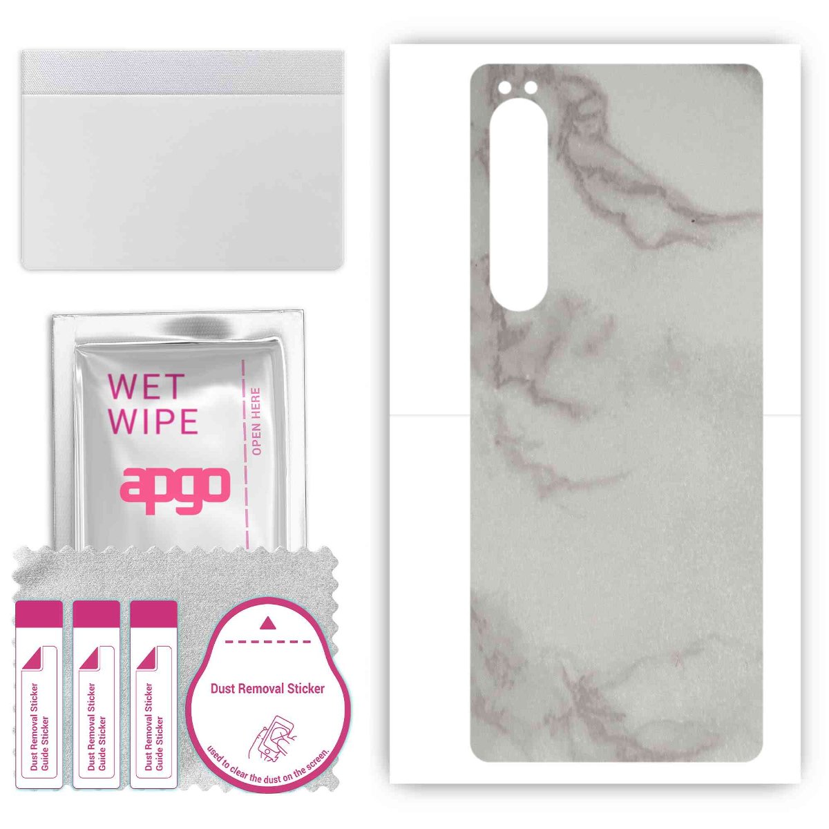 Folia naklejka skórka strukturalna na TYŁ do Sony Xperia 10 IV -  Marmur Szary - apgo SKINS