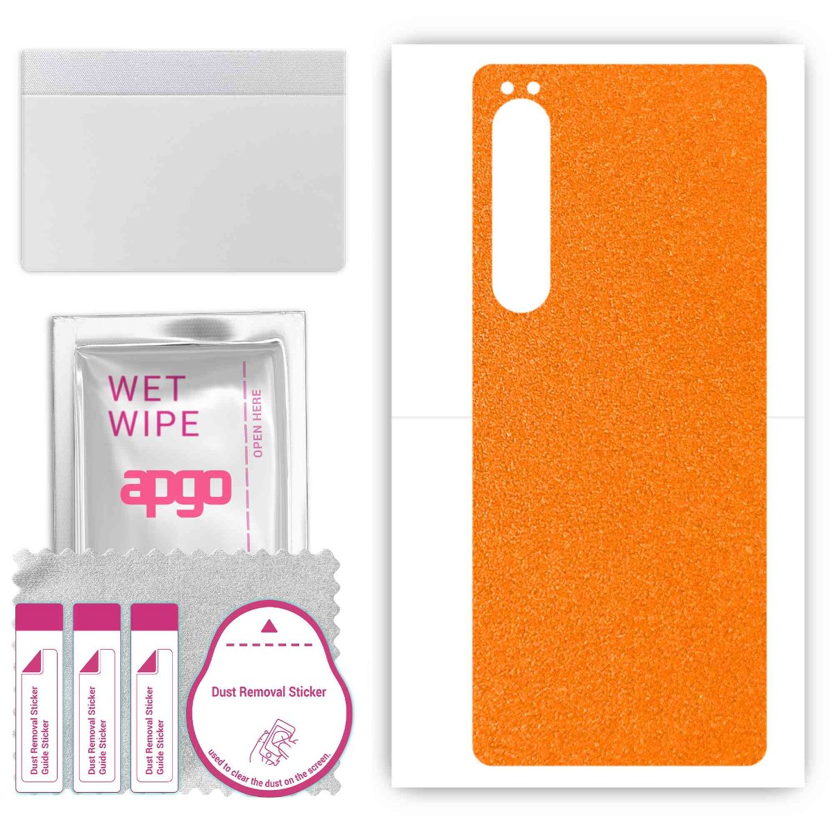 Folia naklejka skórka strukturalna na TYŁ do Sony Xperia 10 IV -  Pomarańczowy Pastel Matowy Chropowaty Baranek - apgo SKINS