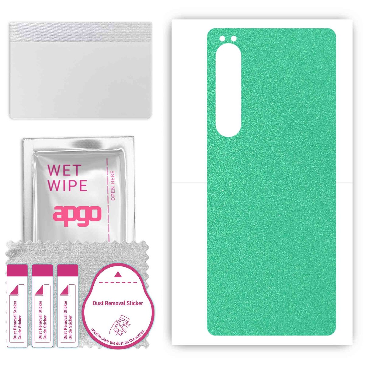 Folia naklejka skórka strukturalna na TYŁ do Sony Xperia 10 IV -  Seledynowy Pastel Matowy Chropowaty Baranek - apgo SKINS