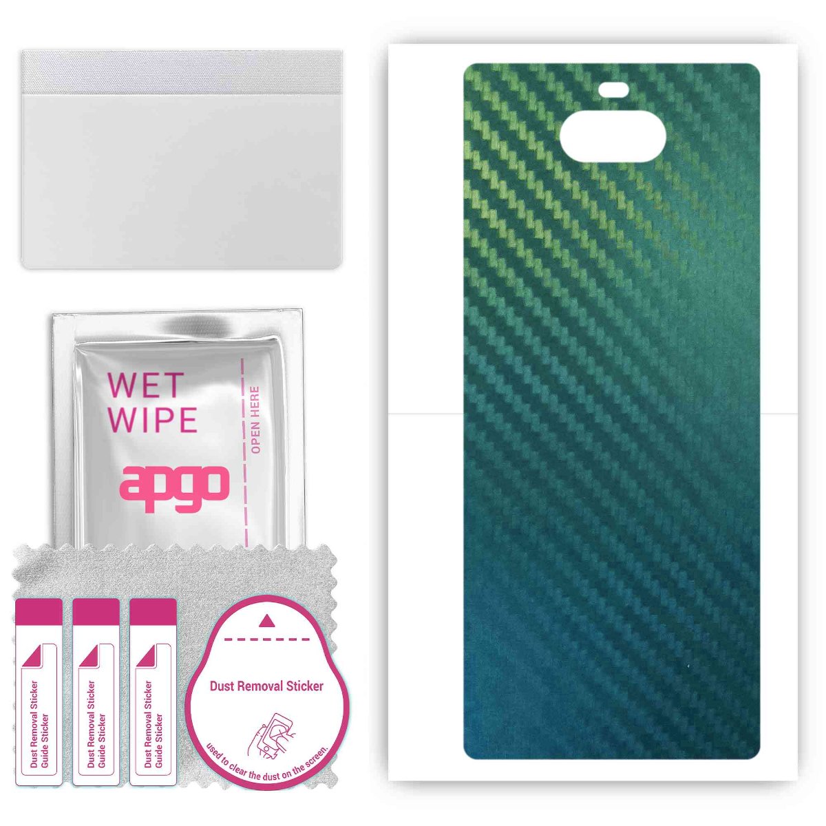 Folia naklejka skórka strukturalna na TYŁ do Sony Xperia 8 -  Carbon Kameleon CAKA1 - apgo SKINS