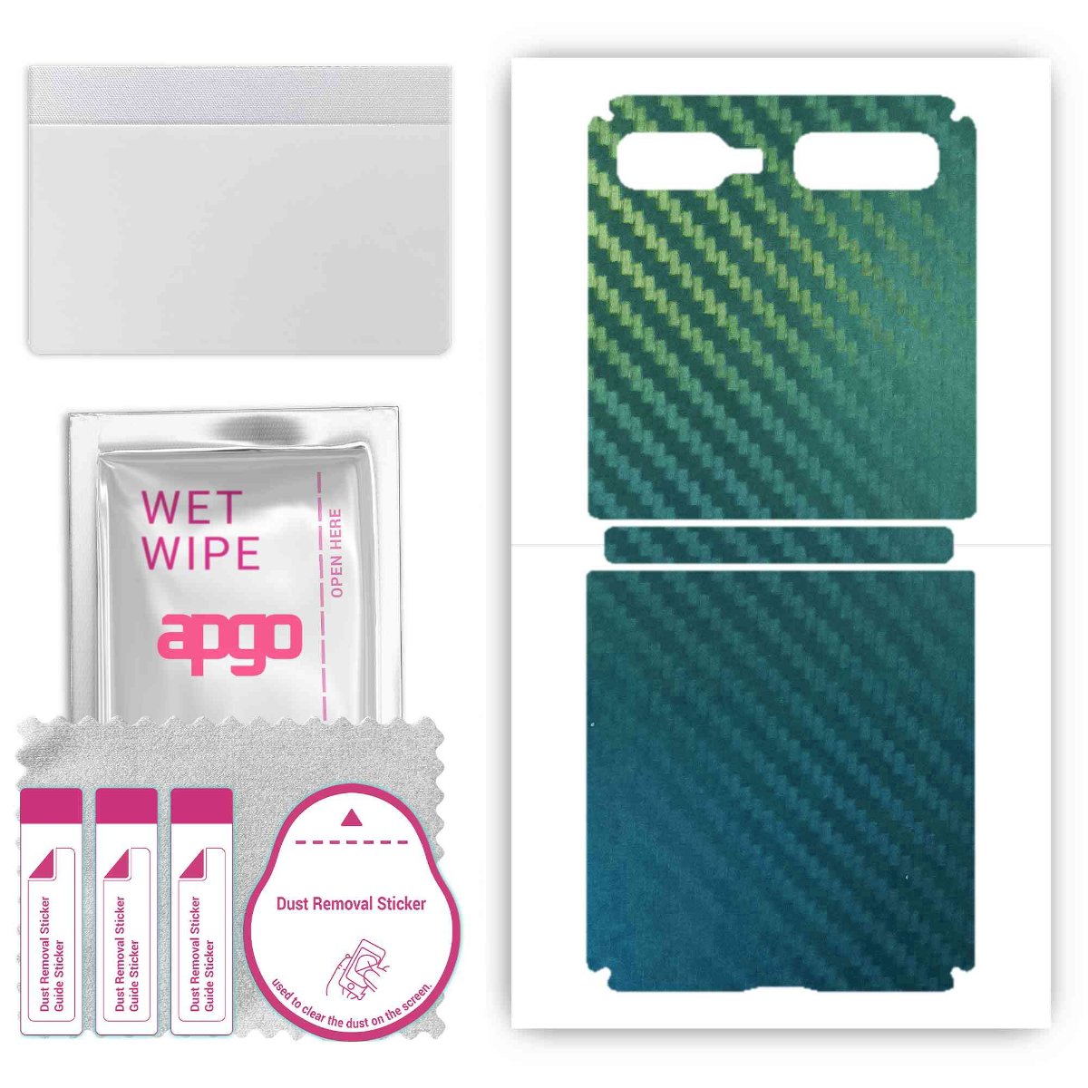 Folia naklejka skórka strukturalna na TYŁ do Samsung Galaxy Z Flip 5G -  Carbon Kameleon CAKA1 - apgo SKINS