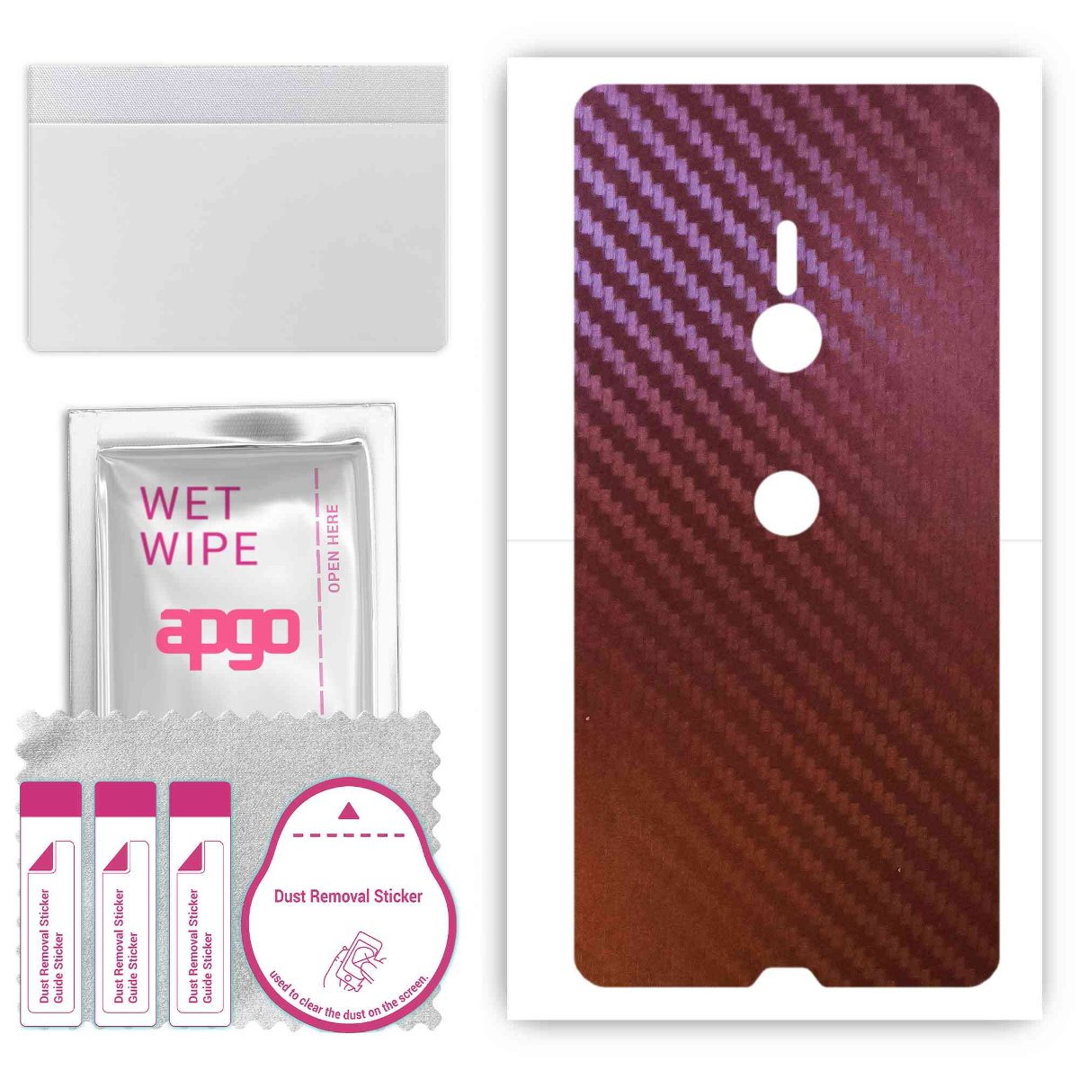 Folia naklejka skórka strukturalna na TYŁ do Sony Xperia XZ3 -  Carbon Kameleon CAKA5 - apgo SKINS