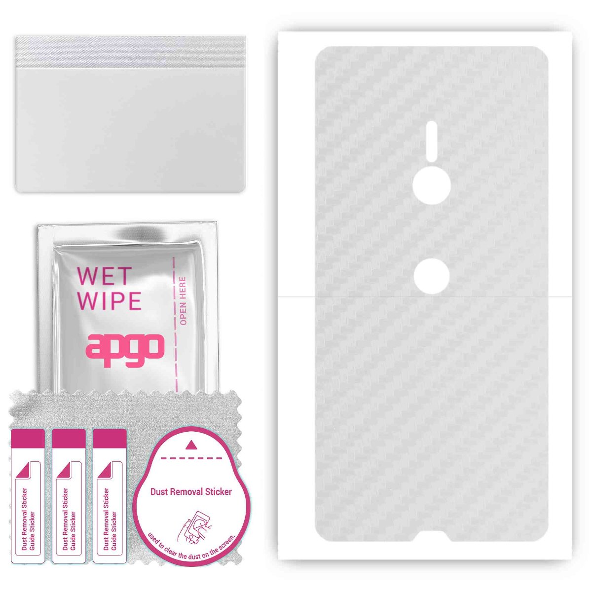 Folia naklejka skórka strukturalna na TYŁ do Sony Xperia XZ3 -  Carbon Przezroczysty - apgo SKINS