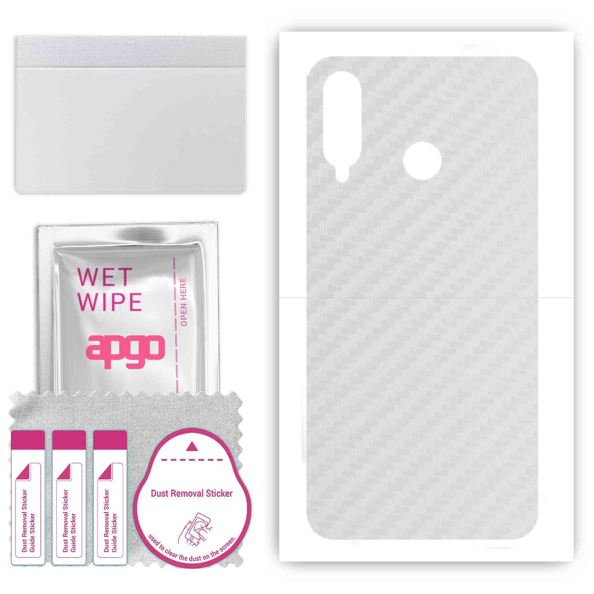 Folia naklejka skórka strukturalna na TYŁ do Huawei P30 lite -  Carbon Przezroczysty - apgo SKINS