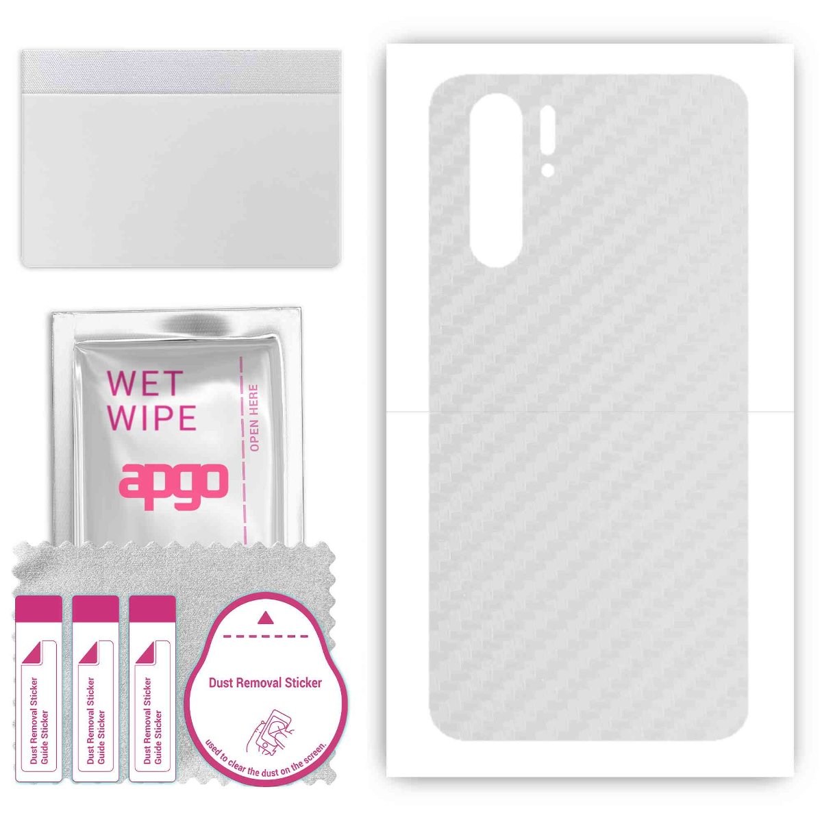 Folia naklejka skórka strukturalna na TYŁ do Huawei P30 Pro New Edition -  Carbon Przezroczysty - apgo SKINS