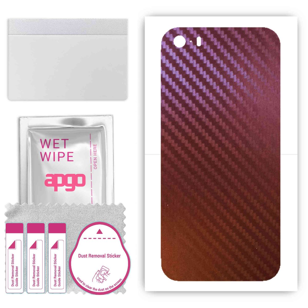 Folia naklejka skórka strukturalna na TYŁ do Apple iPhone SE (2016 pierwszy model) -  Carbon Kameleon CAKA5 - apgo SKINS