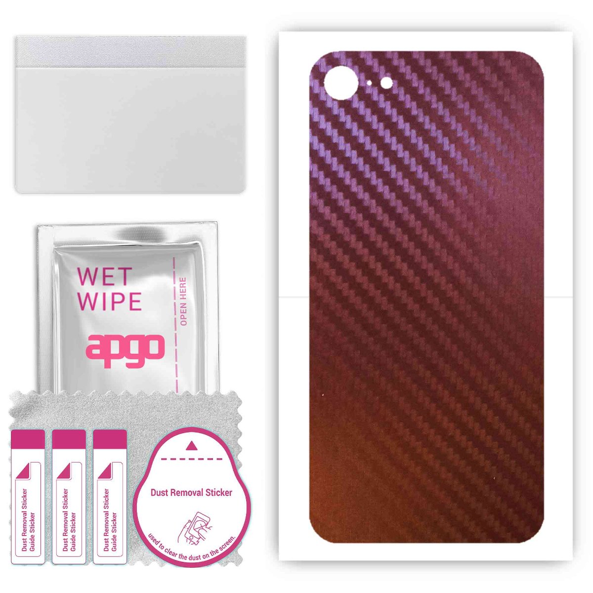 Folia naklejka skórka strukturalna na TYŁ do Apple iPhone SE (2020) -  Carbon Kameleon CAKA5 - apgo SKINS