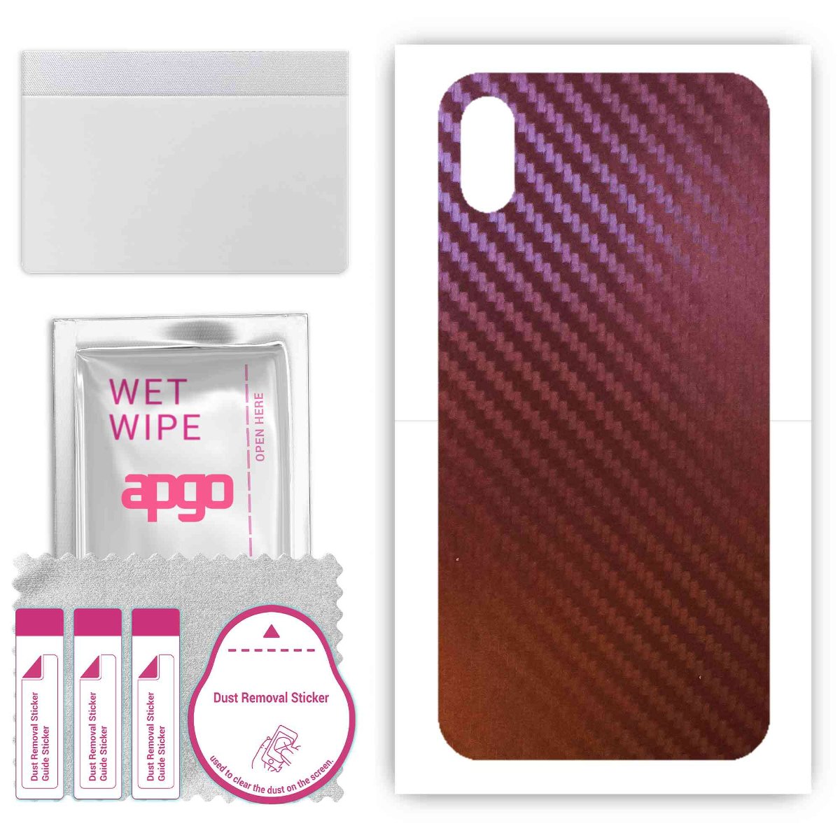Folia naklejka skórka strukturalna na TYŁ do Apple iPhone XS -  Carbon Kameleon CAKA5 - apgo SKINS