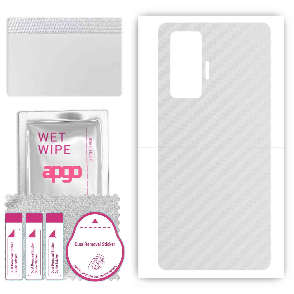 Folia naklejka skórka strukturalna na TYŁ do vivo X50 Pro -  Carbon Przezroczysty - apgo SKINS