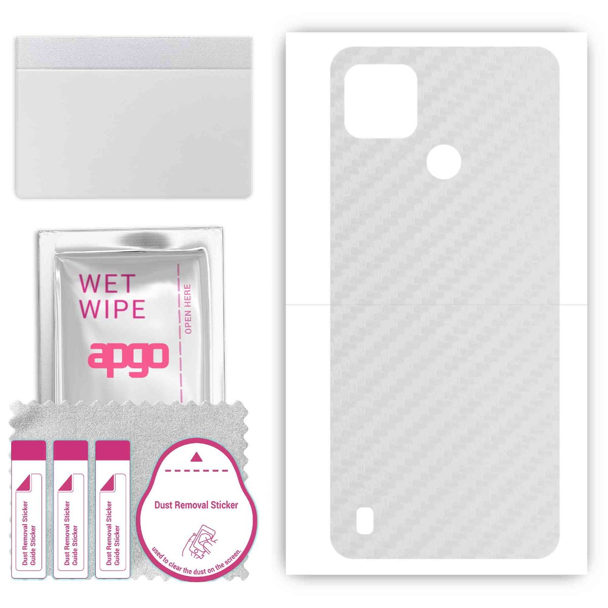 Folia naklejka skórka strukturalna na TYŁ do Realme C25 RMX3193 -  Carbon Przezroczysty - apgo SKINS