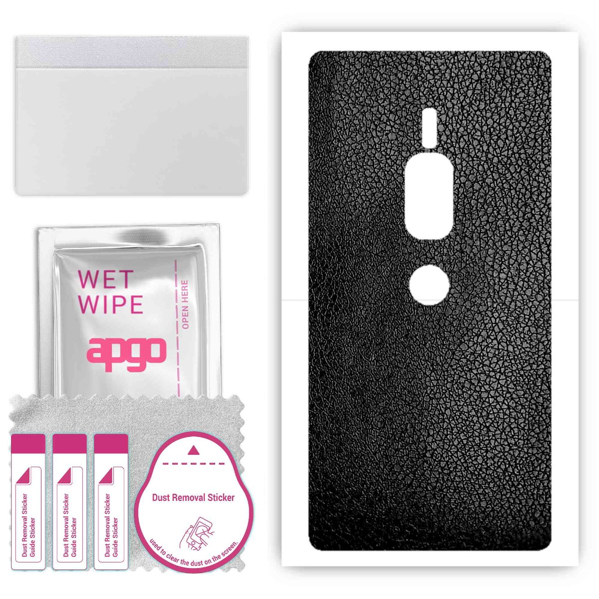 Folia naklejka skórka strukturalna na TYŁ do Sony Xperia XZ2 Premium -  Skóra Czarna - apgo SKINS