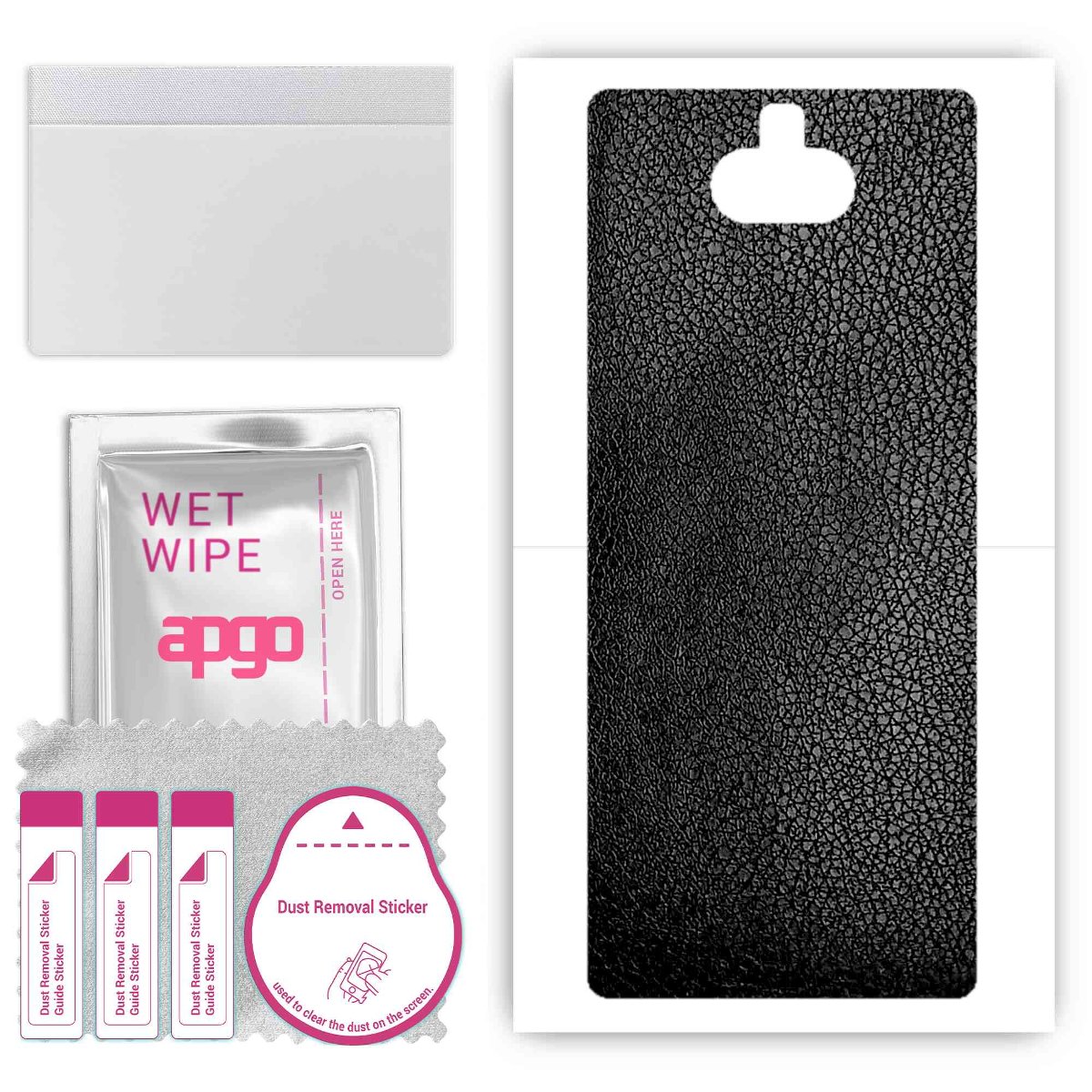 Folia naklejka skórka strukturalna na TYŁ do Sony Xperia 10 -  Skóra Czarna - apgo SKINS